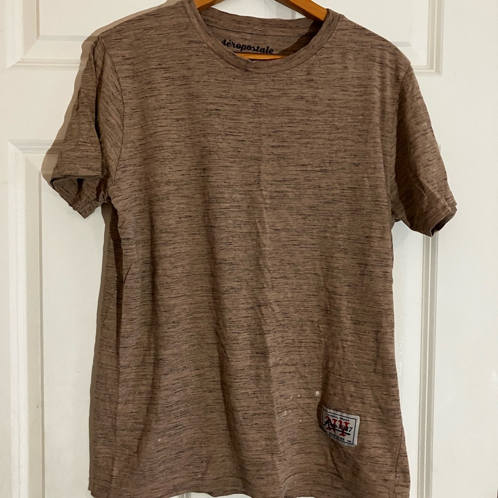 Aeropostale Heathered Brown Men's Tee
